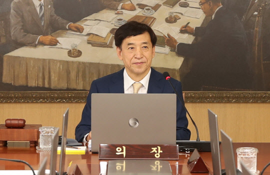 이주열 한국은행 총재가 16일 오전 서울 중구 한국은행에서 열린 금융통화위원회 본회의에서 발언하고 있다. [연합뉴스]